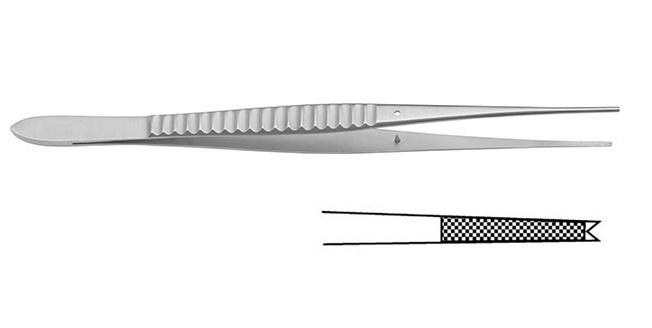 WAUGH Пінцет хірургічний; прямий; 1x2 зубчики; із зубчиками; 18,0см; ширина бранш 2,0+/-0,2. Tontarra Medizintechnik GmbH